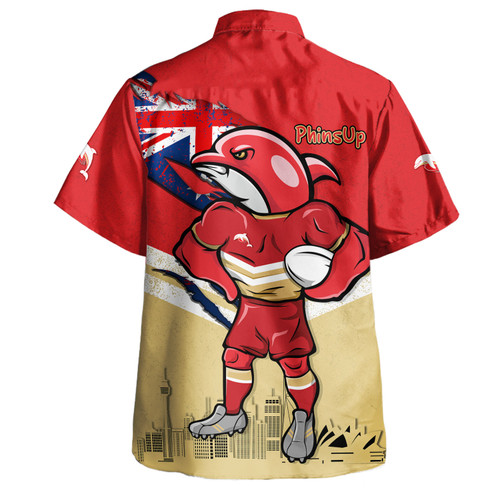 Redcliffe Dolphins Hawaiian Shirt Custom For Die Hard Fan Australia Flag Scratch Style Redcliffe Dolphins Hawaiian Shirt Custom For Die Hard Fan Australia Flag Scratch Style