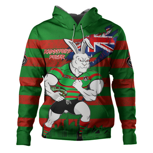 South Sydney Rabbitohs Hoodie Custom For Die Hard Fan Australia Flag Scratch Style