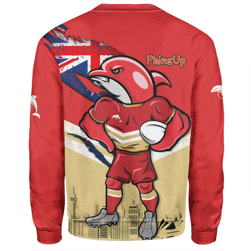 Redcliffe Dolphins Sweatshirt Custom For Die Hard Fan Australia Flag Scratch Style Redcliffe Dolphins Sweatshirt Custom For Die Hard Fan Australia Flag Scratch Style