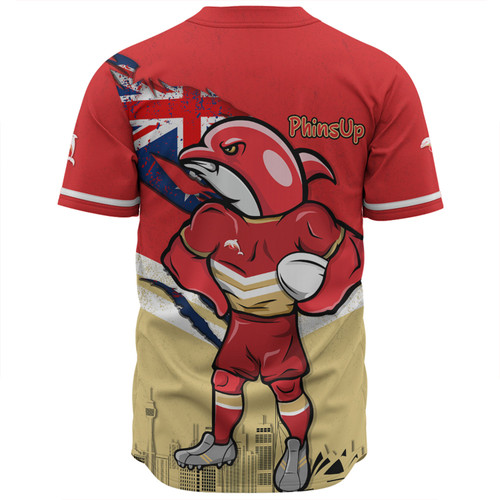 Redcliffe Dolphins Baseball Shirt Custom For Die Hard Fan Australia Flag Scratch Style Redcliffe Dolphins Baseball Shirt Custom For Die Hard Fan Australia Flag Scratch Style
