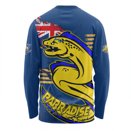 Parramatta Eels Long Sleeve T-shirt Custom For Die Hard Fan Australia Flag Scratch Style Parramatta Eels Long Sleeve T-shirt Custom For Die Hard Fan Australia Flag Scratch Style