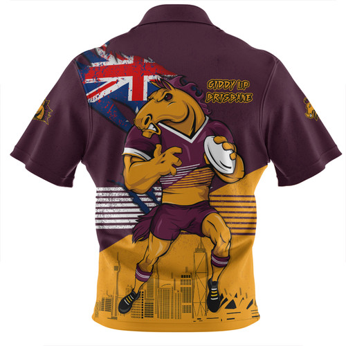 Brisbane Broncos Zip Polo Shirt Custom For Die Hard Fan Australia Flag Scratch Style Brisbane Broncos Zip Polo Shirt Custom For Die Hard Fan Australia Flag Scratch Style