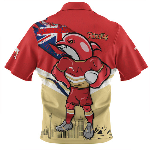 Redcliffe Dolphins Zip Polo Shirt Custom For Die Hard Fan Australia Flag Scratch Style Redcliffe Dolphins Zip Polo Shirt Custom For Die Hard Fan Australia Flag Scratch Style