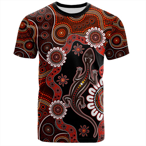 Australia T-Shirt Aboriginal Inspired Lizard Dot Painting