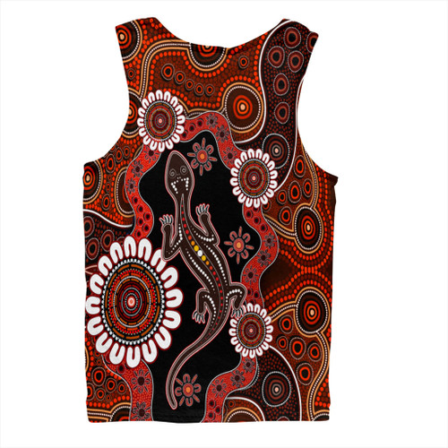 Australia Men Singlet Aboriginal Inspired Lizard Dot Painting Australia Men Singlet Aboriginal Inspired Lizard Dot Painting