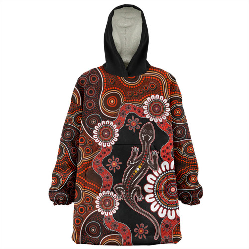 Australia Snug Hoodie Aboriginal Inspired Lizard Dot Painting