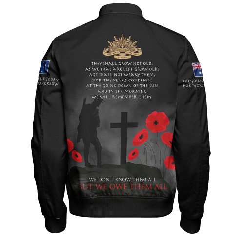 Australia Anzac Bomber Jacket - Australia Remember Ver3 Australia Anzac Bomber Jacket - Australia Remember Ver3