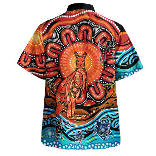 Australia Hawaiian Shirt Aboriginal Inspired Kangaroo Dreaming Dot Painting Pattern Australia Hawaiian Shirt Aboriginal Inspired Kangaroo Dreaming Dot Painting Pattern