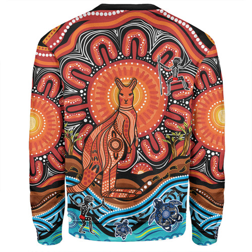 Australia Sweatshirt Aboriginal Inspired Kangaroo Dreaming Dot Painting Pattern Australia Sweatshirt Aboriginal Inspired Kangaroo Dreaming Dot Painting Pattern