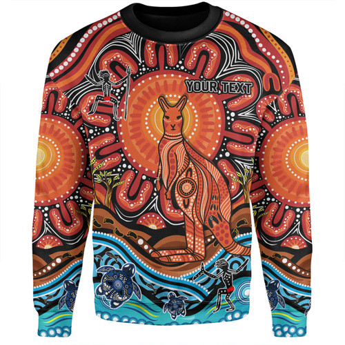 Australia Sweatshirt Aboriginal Inspired Kangaroo Dreaming Dot Painting Pattern Australia Sweatshirt Aboriginal Inspired Kangaroo Dreaming Dot Painting Pattern