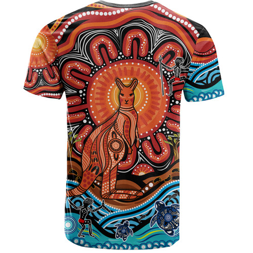 Australia T-Shirt Aboriginal Inspired Kangaroo Dreaming Dot Painting Pattern Australia T-Shirt Aboriginal Inspired Kangaroo Dreaming Dot Painting Pattern