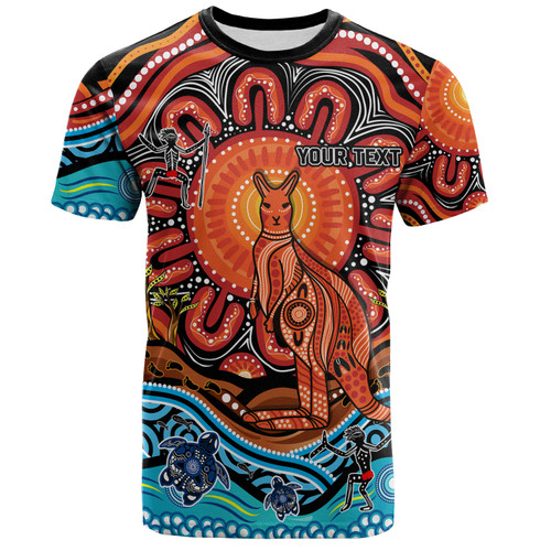 Australia T-Shirt Aboriginal Inspired Kangaroo Dreaming Dot Painting Pattern Australia T-Shirt Aboriginal Inspired Kangaroo Dreaming Dot Painting Pattern