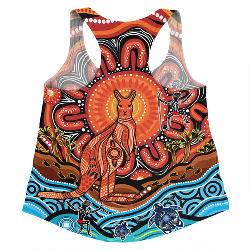 Australia Women Racerback Singlet Aboriginal Inspired Kangaroo Dreaming Dot Painting Pattern Australia Women Racerback Singlet Aboriginal Inspired Kangaroo Dreaming Dot Painting Pattern