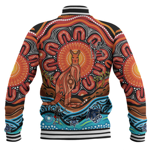 Australia Baseball Jacket Aboriginal Inspired Kangaroo Dreaming Dot Painting Pattern Australia Baseball Jacket Aboriginal Inspired Kangaroo Dreaming Dot Painting Pattern