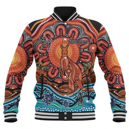 Australia Baseball Jacket Aboriginal Inspired Kangaroo Dreaming Dot Painting Pattern Australia Baseball Jacket Aboriginal Inspired Kangaroo Dreaming Dot Painting Pattern