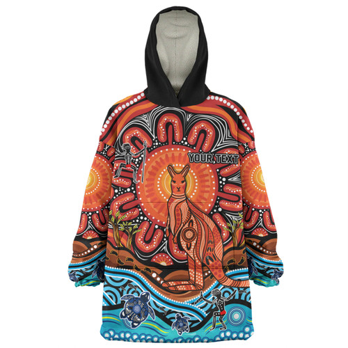 Australia Snug Hoodie Aboriginal Inspired Kangaroo Dreaming Dot Painting Pattern Australia Snug Hoodie Aboriginal Inspired Kangaroo Dreaming Dot Painting Pattern