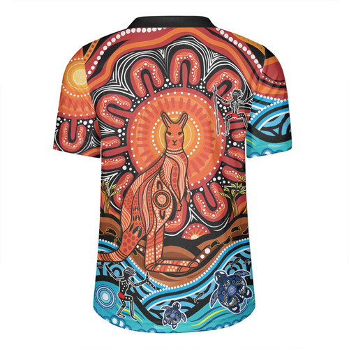 Australia Rugby Jersey Aboriginal Inspired Kangaroo Dreaming Dot Painting Pattern Australia Rugby Jersey Aboriginal Inspired Kangaroo Dreaming Dot Painting Pattern