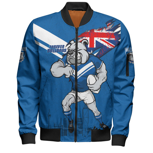 Canterbury-Bankstown Bulldogs Bomber Jacket Custom For Die Hard Fan Australia Flag Scratch Style