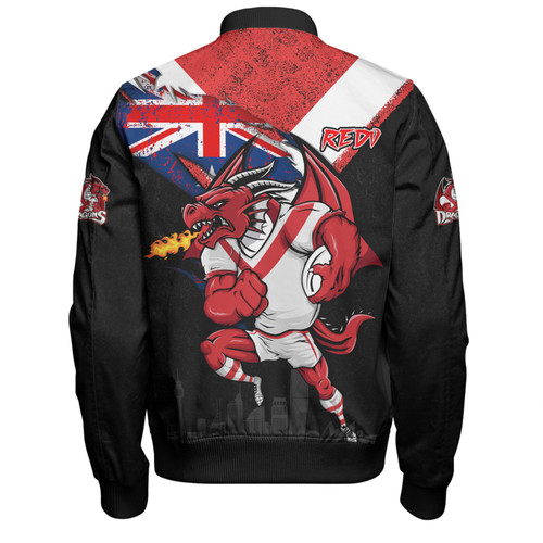 St. George Illawarra Dragons Bomber Jacket Custom For Die Hard Fan Australia Flag Scratch Style St. George Illawarra Dragons Bomber Jacket Custom For Die Hard Fan Australia Flag Scratch Style