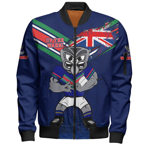 New Zealand Warriors Bomber Jacket Custom For Die Hard Fan Australia Flag Scratch Style