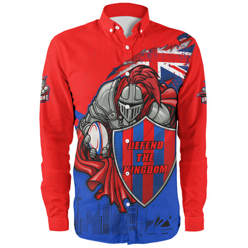 Newcastle Knights Long Sleeve Shirt Custom For Die Hard Fan Australia Flag Scratch Style