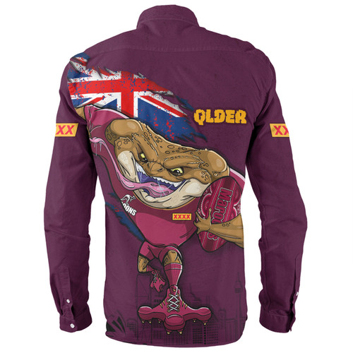 Queensland Maroons Long Sleeve Shirt Custom For Die Hard Fan Australia Flag Scratch Style Queensland Maroons Long Sleeve Shirt Custom For Die Hard Fan Australia Flag Scratch Style