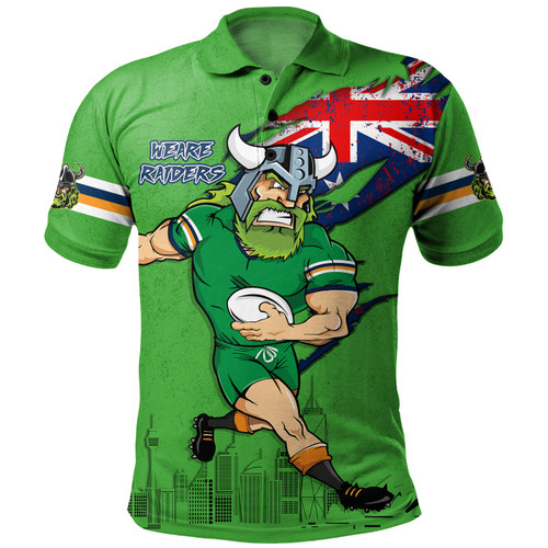 Canberra Raiders Polo Shirt Custom For Die Hard Fan Australia Flag Scratch Style