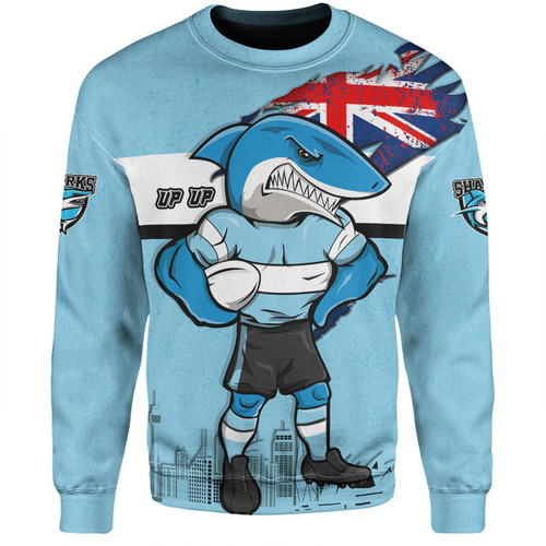 Cronulla-Sutherland Sharks Sweatshirt Custom For Die Hard Fan Australia Flag Scratch Style