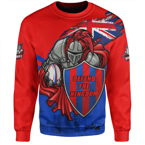 Newcastle Knights Sweatshirt Custom For Die Hard Fan Australia Flag Scratch Style