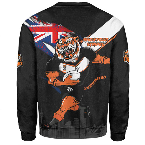 Wests Tigers Sweatshirt Custom For Die Hard Fan Australia Flag Scratch Style Wests Tigers Sweatshirt Custom For Die Hard Fan Australia Flag Scratch Style