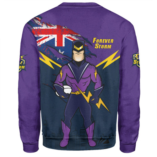 Melbourne Storm Sweatshirt Custom For Die Hard Fan Australia Flag Scratch Style Melbourne Storm Sweatshirt Custom For Die Hard Fan Australia Flag Scratch Style