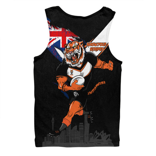 Wests Tigers Men Singlet Custom For Die Hard Fan Australia Flag Scratch Style Wests Tigers Men Singlet Custom For Die Hard Fan Australia Flag Scratch Style