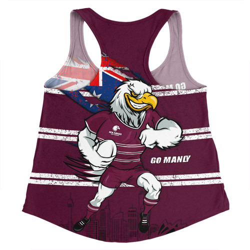 Manly Warringah Sea Eagles Women Racerback Singlet Custom For Die Hard Fan Australia Flag Scratch Style Manly Warringah Sea Eagles Women Racerback Singlet Custom For Die Hard Fan Australia Flag Scratch Style