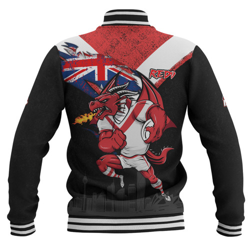 St. George Illawarra Dragons Baseball Jacket Custom For Die Hard Fan Australia Flag Scratch Style St. George Illawarra Dragons Baseball Jacket Custom For Die Hard Fan Australia Flag Scratch Style