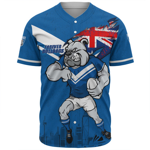 Canterbury-Bankstown Bulldogs Baseball Shirt Custom For Die Hard Fan Australia Flag Scratch Style