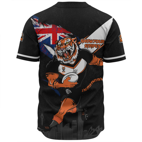 Wests Tigers Baseball Shirt Custom For Die Hard Fan Australia Flag Scratch Style Wests Tigers Baseball Shirt Custom For Die Hard Fan Australia Flag Scratch Style