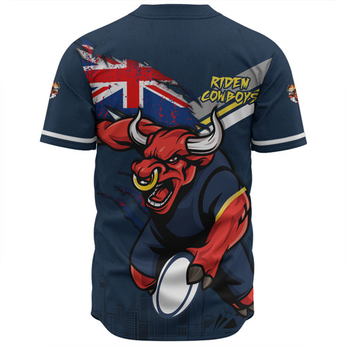 North Queensland Cowboys Baseball Shirt Custom For Die Hard Fan Australia Flag Scratch Style North Queensland Cowboys Baseball Shirt Custom For Die Hard Fan Australia Flag Scratch Style