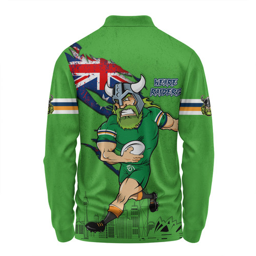 Canberra Raiders Long Sleeve Polo Shirt Custom For Die Hard Fan Australia Flag Scratch Style Canberra Raiders Long Sleeve Polo Shirt Custom For Die Hard Fan Australia Flag Scratch Style