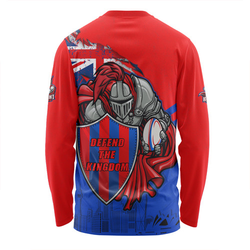 Newcastle Knights Long Sleeve T-shirt Custom For Die Hard Fan Australia Flag Scratch Style Newcastle Knights Long Sleeve T-shirt Custom For Die Hard Fan Australia Flag Scratch Style