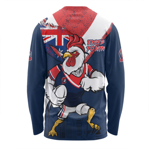 Sydney Roosters Long Sleeve T-shirt Custom For Die Hard Fan Australia Flag Scratch Style Sydney Roosters Long Sleeve T-shirt Custom For Die Hard Fan Australia Flag Scratch Style