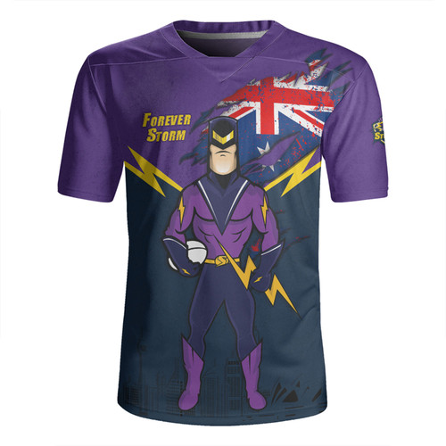 Melbourne Storm Rugby Jersey Custom For Die Hard Fan Australia Flag Scratch Style