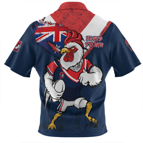 Sydney Roosters Zip Polo Shirt Custom For Die Hard Fan Australia Flag Scratch Style Sydney Roosters Zip Polo Shirt Custom For Die Hard Fan Australia Flag Scratch Style