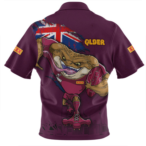 Queensland Maroons Zip Polo Shirt Custom For Die Hard Fan Australia Flag Scratch Style Queensland Maroons Zip Polo Shirt Custom For Die Hard Fan Australia Flag Scratch Style