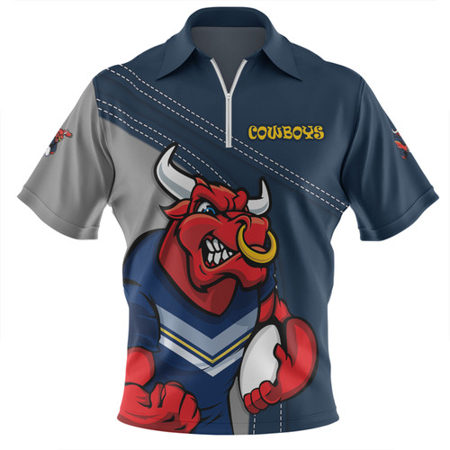 North Queensland Cowboys Zip Polo Shirt Custom Team Of Us Die Hard Fan Supporters