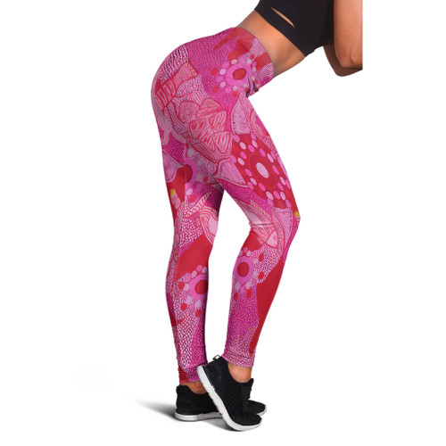 Custom Australia Legging Aboriginal Dot Painting Pink Custom Australia Legging Aboriginal Dot Painting Pink