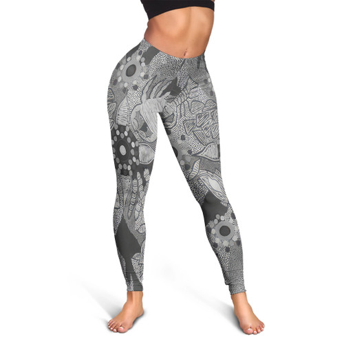 Custom Australia Legging Aboriginal Dot Painting Black Custom Australia Legging Aboriginal Dot Painting Black