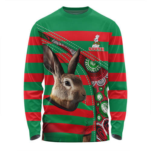 South Sydney Rabbitohs Long Sleeve T-shirt Custom Team Of Us Die Hard Fan Supporters Aboriginal Inspired