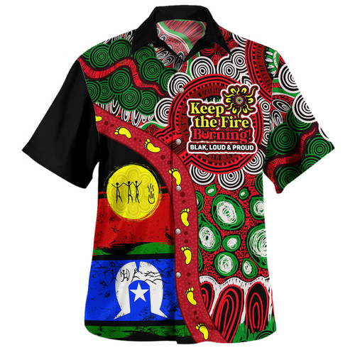 Australia Hawaiian Shirt Naidoc Week Indigenous Culture Inspired Dot Art Painting With Hunting