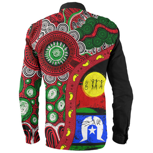 Australia Long Sleeve Shirt Naidoc Week Indigenous Culture Inspired Dot Art Painting With Hunting Australia Long Sleeve Shirt Naidoc Week Indigenous Culture Inspired Dot Art Painting With Hunting