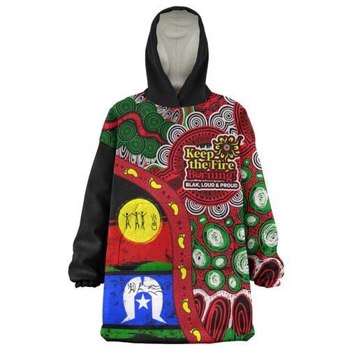 Australia Snug Hoodie Naidoc Week Indigenous Culture Inspired Dot Art Painting With Hunting